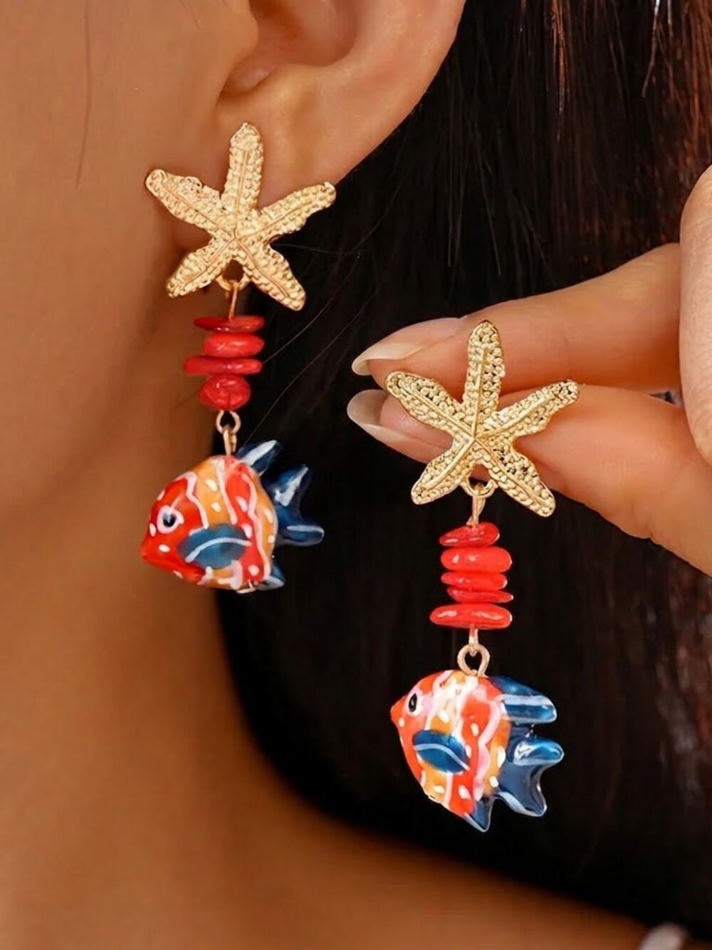 NWT - Starfish & Tropical Fish Drop Earrings – Resort Wear Chic!